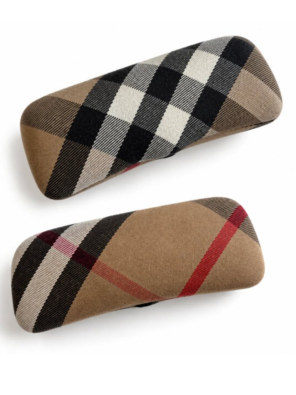 Burberry Nova Check Glasses Case Plaid Hard Shell Beige Black White